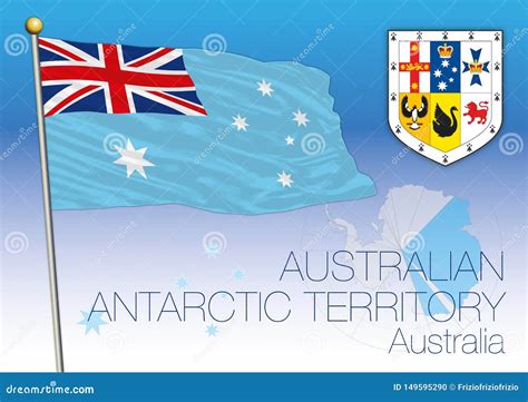 Australia, Antarctic Territory Flag and Map Stock Vector - Illustration of antarctic, mondial ...