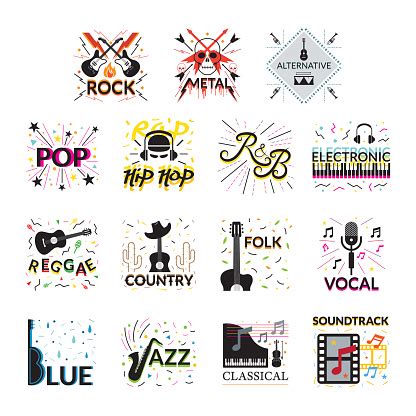 Music Genres Signs And Symbols Stock Illustration - Download Image Now ...