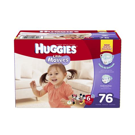 HUGGIES Little Movers Diapers, Size 6, 76 Diapers - Walmart.com