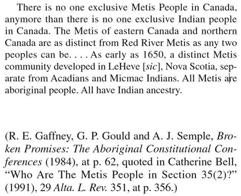 There is no one exclusive Metis People in Canada, anymore than there is ...