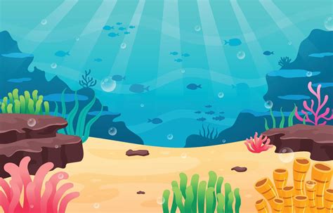 Ocean Scenery Cartoon Background 6131101 Vector Art at Vecteezy