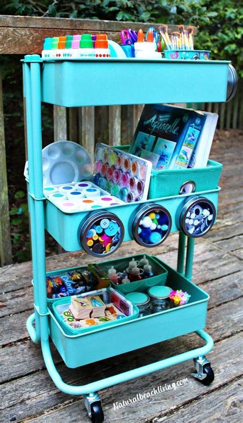 How to Set Up a Kids Arts Crafts Cart, Art Supply Cart for Kids, Easy ...