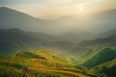 Sunrise at Terrace in Guangxi China 6 Photograph by Afrison Ma | Fine Art America