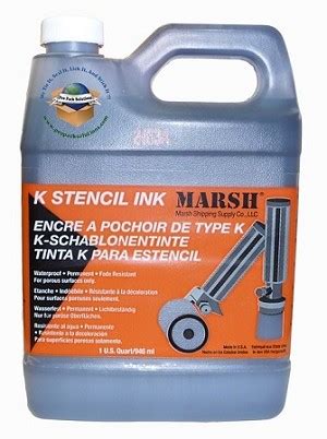 Marsh Black K Stencil Ink - Quart