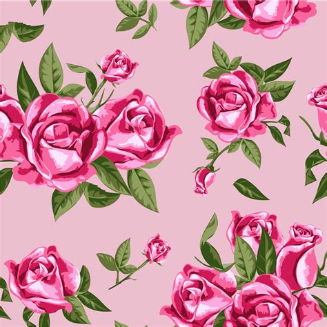 seamless vintage pink rose pattern 669887 Vector Art at Vecteezy