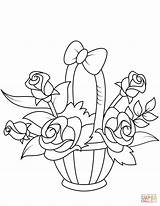 Basket With Roses coloring Page  Free Printable Coloring Pages sketch template