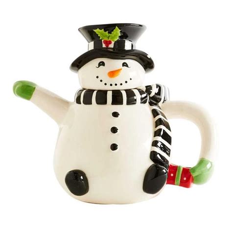 Snowman Ceramic Teapot | Tea pots, Ceramic teapots, Seasonal home decor