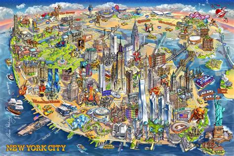 City Map Illustration - Illustrated Maps by Rabinky Art, LLC