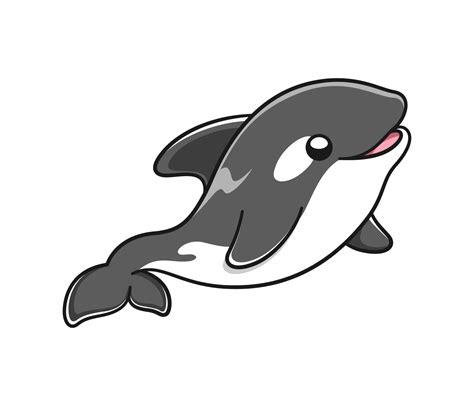 linda ilustración de vector de ballena orca. clipart de dibujos animados de ballena asesina ...