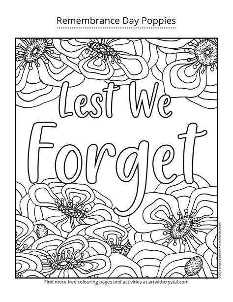 Remembrance Day Poppies - Lest We Forget - FREE Printable - Art With ...