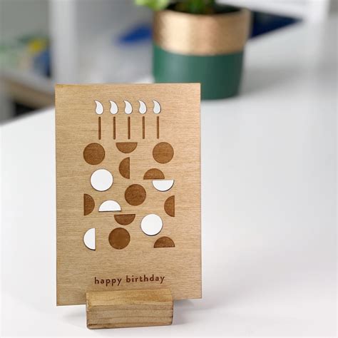 Wood Birthday Card, Unique Personalized Wooden Card, Happy Birthday ...