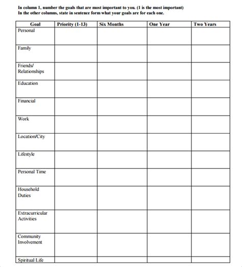 Sample Goal Planning Template - 8+ Free Documents in PDF, Word