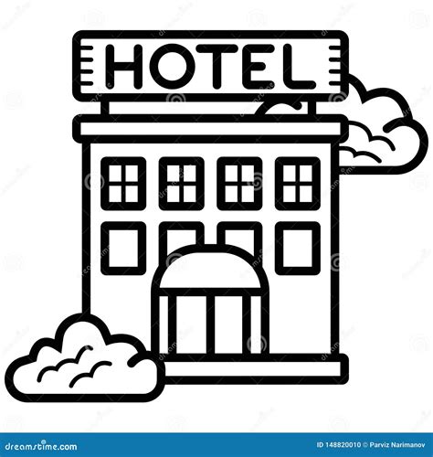 Building Vector Icon, Hotel Stock Illustration - Illustration of ...