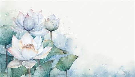 Premium AI Image | White lotus flower watercolor background