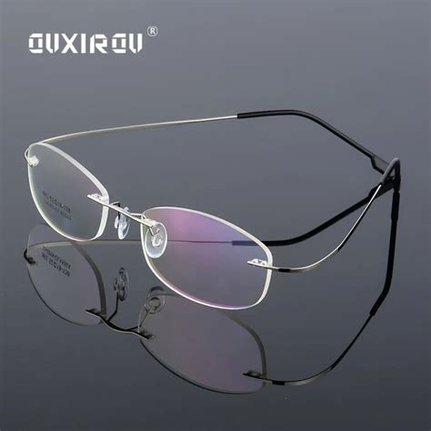 Lightweight Rimless Glasses Frame Memory Titanium Alloy Eyeglasses ...