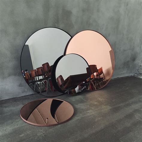 Large Circum Black Round Mirror — 110cm | Tinted mirror, Copper and grey, Mirror decor