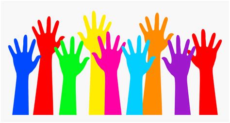 Clipart Hands Up , Png Download - Colorful Hands Clipart, Transparent Png - kindpng