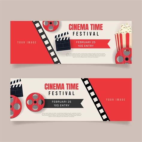 Flat design cinema festival horizontal banner. - Vector. 14829125 Vector Art at Vecteezy