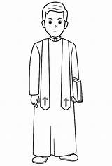 Priest Vestments Catholic Clipart Mass Chasuble Drawing Clergy  sketch template