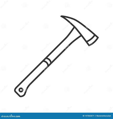 Fire axe linear icon stock vector. Illustration of handle - 197063671