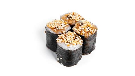 Premium Photo | Sushi roll with eel isolated. hosomaki.