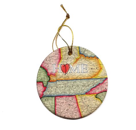 Tennessee State Map Christmas Tree Ornament