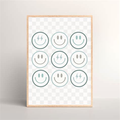 SMILEY FACE CHECKERED Downloadable Print, Retro Kids Wall Art, Boho Kids Room, Boho Wall Art ...