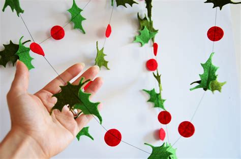 Holly Garland Christmas Garland 8 10 12 15 Feet Ready to Ship From USA - Etsy