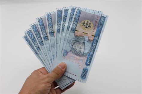 Myanmar Kyats Banknote, Money, Kyat Currency Em Mianmar Fotografia ...