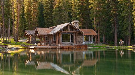 Log Cabin By Lake, cabin by the lake HD wallpaper | Pxfuel