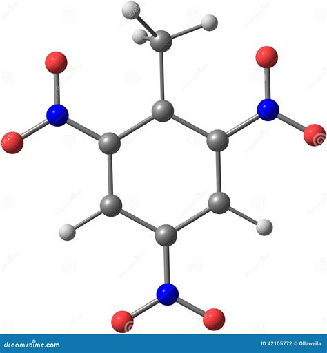 Trinitrotoluene Molecular Structure On White Background Stock ...