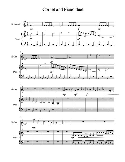 Cornet and Piano duet Sheet music for Piano, Trumpet | Download free in ...