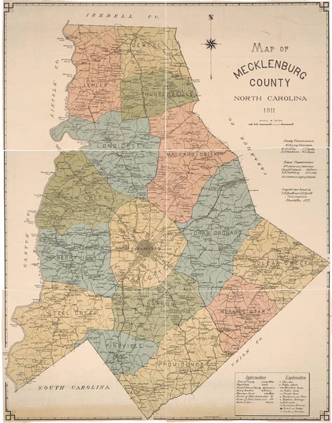 Map of Mecklenburg County, North Carolina in 1911 : r/MapPorn