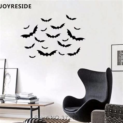 JOYRESIDE Bat For Set Wall Decal Flying Bats Wall Sticker Animals Vinyl Decal Home Livingroom ...