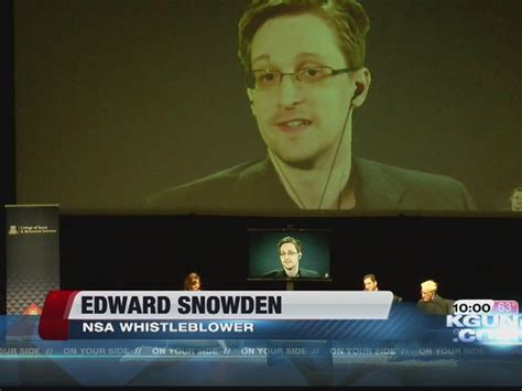 Whistleblower Edward Snowden speaks at the UA