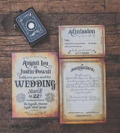 Cotillion Vintage Wedding Invitation | Steampunk wedding invitation ...