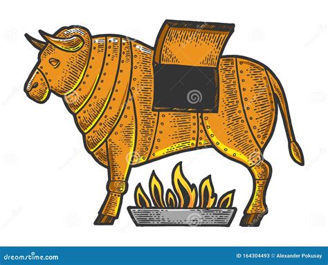 Brazen Bull Torture Device Sketch Vector Stock Vector - Illustration of murder, medieval: 164304493