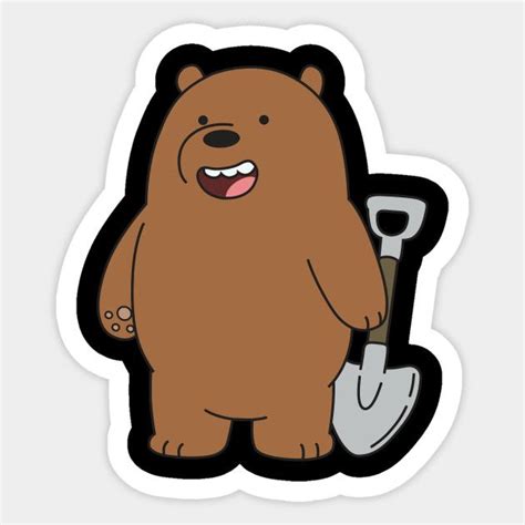 Grizzly - We Bare Bears Grizzly - Sticker | TeePublic | We bare bears wallpapers, Bear wallpaper ...