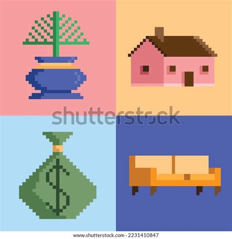 Four Pixel Art Set Icons Stock Vector (Royalty Free) 2231410847 | Shutterstock