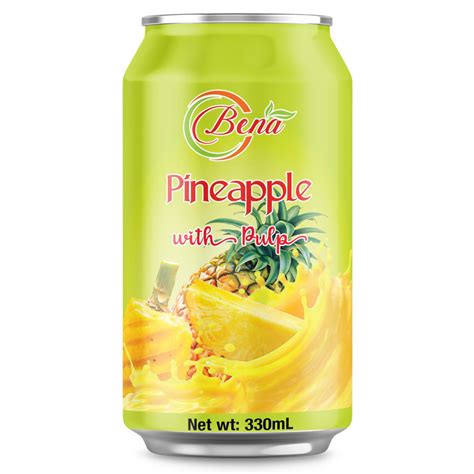 Bulk 330ml canned fresh natural pineapple fruit juice - BENA Beverage