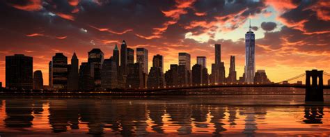 New York City Skyline Silhouette Wallpaper for Wall - Magic Decor