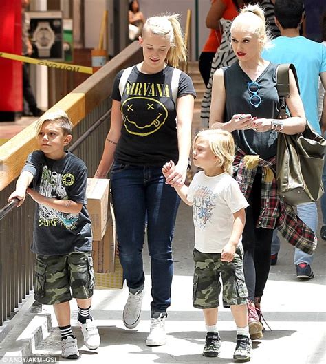 Gwen Stefani and sister-in-law Storaya don similar rocker gear while sons Kingston and Zuma ...