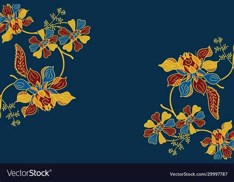 Simple floral background batik motif element Vector Image