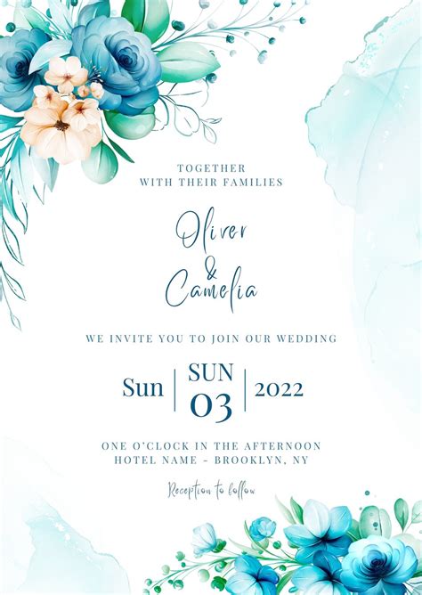 Invitations & Paper Invitations DIY wedding Invite Floral Wedding ...