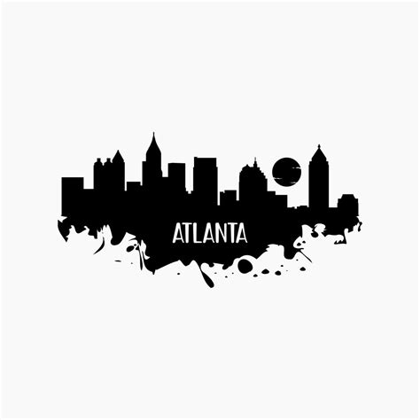 Atlanta Skyline Silhouette. Svg Png Eps Dxf Cut Files. - Etsy