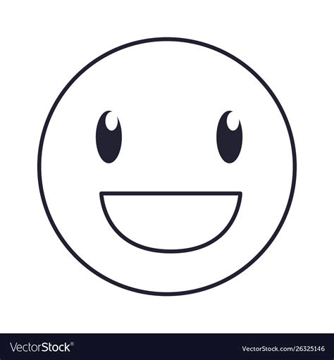 Emoticon smiley happy face white background Vector Image