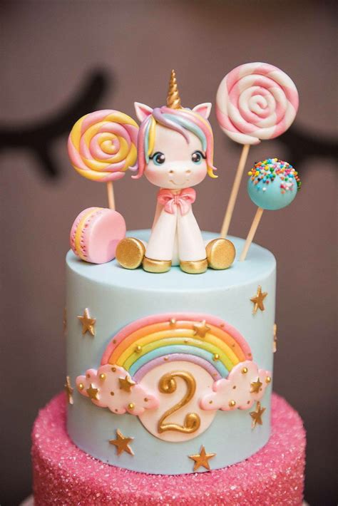 Unicorn Theme Birthday Cake