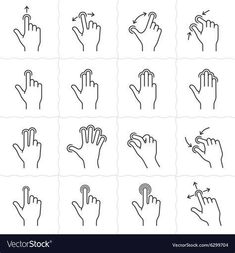 Gesture icon set Royalty Free Vector Image - VectorStock