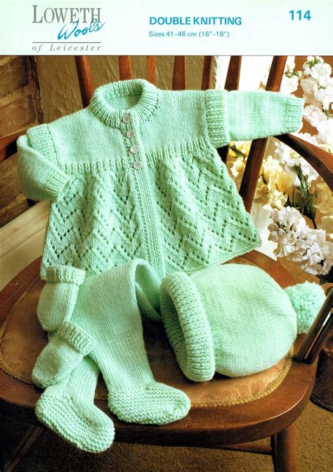 PDF Baby Knitting Pattern Layette Pram Set Matinee Coat - Etsy UK