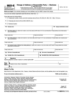 IRS 8822-B 2012 - Fill out Tax Template Online